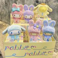 Caja Sorpresa De Muñecos Sanrio Little Rabbit Serie Decoración De Escritorio Para Niñas Cinnamoroll Kuromi Melody Figura Hecha a Mano Regalo - details 1