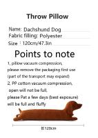 Cojín De Peluche De Perro Dachshund Suave Y Duradero Para Abrazar Decoración De Sofa Regalo Para Niños Forma Larga Tamaño 47in - details 1