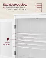 Armario de baño con gran espacio de almacenamiento, mueble con 2 cajones y 2 puertas, estante ajustable, versátil para cocina y almacenaje - details 4