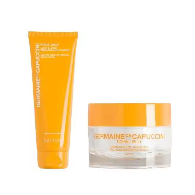 Royal Jelly germaine de capuccini Comfort Crema Real Pro Resiliencia  50ml  +Royal Jelly Leche & Loción Desmaquillante Fundente 125ml - 1