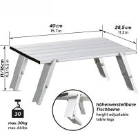 Mesa de Centro plegable de Aluminio para niños, camping, pesca, barbacoa-Blanco SSITO - details 0