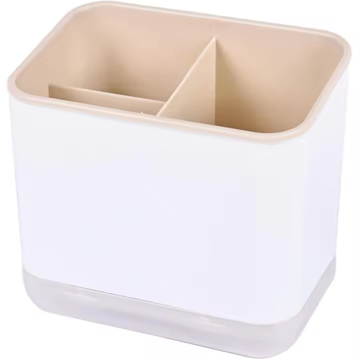Organizador de Cocina Con 3 compartimientos, soporte para Palillos, Hojas y utensiilios con bandeja, almacenamiento de Cocina (albaricoque) - 1