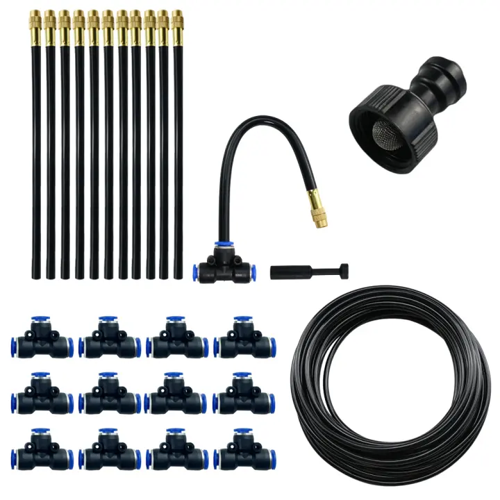 Kit De Rociado Universal DIY 5-20M Para Jardín Y Adecuado Para Riego Y Bendición Libre Con Función De Enfriamiento Humidificación Y Eliminación De Polvo - 1