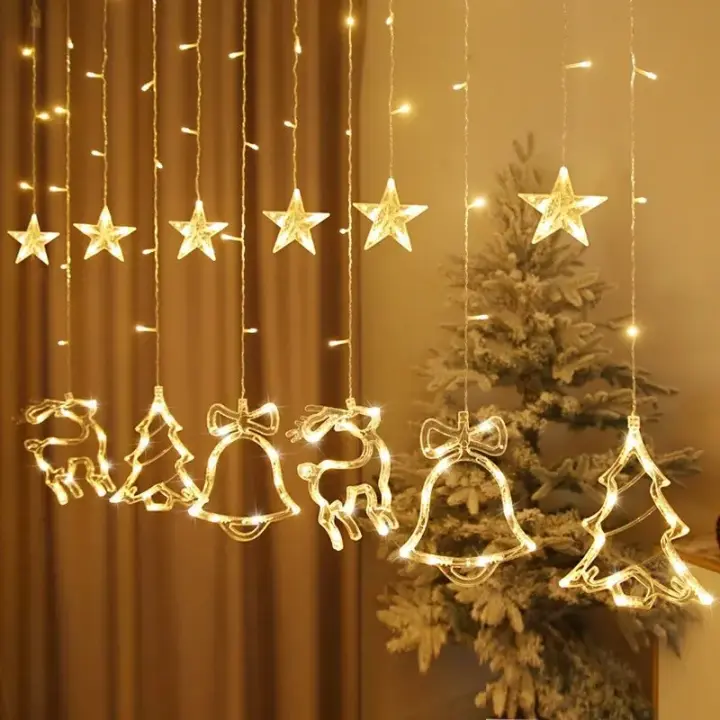 Luces De Navidad LED Estrellas Y Lunas Guirnalda De Hadas Para Decoración De Hogar Boda Y Fiesta Adornos De Arbol De Navidad - 1