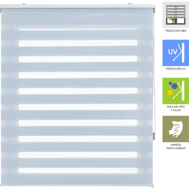 BLINDECOR - Estor Enrollable Noche y Día – Estor Noche y Día Fácil Instalación Pared o Techo - Estor Ventana Doble Tejido Anti-Deshilachado – Estor Enrollable Día y Noche para Ventanas - 1