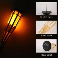 Lámpara Solar LED Efecto De Llama De Bambú Impermeable Iluminación De Jardín Torches De Jardín Paisajismo Exterior Luz - details 1
