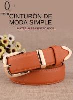 Cinturón De Cuero Para Mujer De Calidad Superior Blanco Vintage Con Hebilla De Tornillo Estilo Casual Broche De 3.2 Cm Ancho 2.8 Cm - details 0
