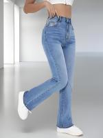 Nuevos Jeans Para Mujer Estilo Europeo Y Americano Slimming Cintura Alta Casual Versátil Tejido Denim Lavado Trousers - details 4