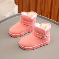 Botas De Nieve Para Niños Y Niñas Con Hebilla Y Peluche Grueso Color Sólido Botas Cortas De Tobillo Flexibles Y Cálidas Para Hombres Y Mujeres Tallas 23-36 - details 8