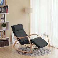 Mecedora acolchada ajustable con reposapiés, patas de ángulo 5 grados, carga 150 kg, disponible en amarillo, azul, beige, gris claro, gris oscuro y negro - details 25