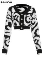 Cardigan Sweater Para Mujer Estilo Casual Con V-Neck Botones Manga Larga Suéter De Punto Cálido Y Moderno De Y2K Para Otoño - details 5