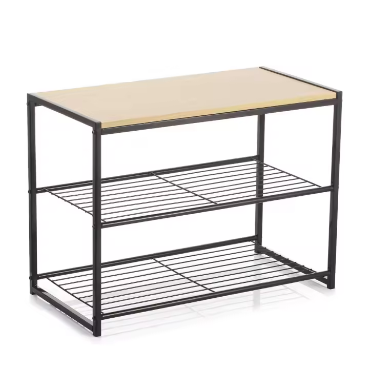 VINTHERA MOA Mueble Auxiliar Acero Y Madera 60X30X44,5CM Madera  Fácil montaje - 1