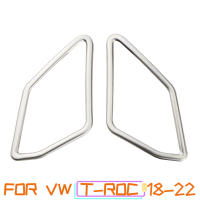 Cubierta De Altavoz Frontal Para Coche En Acero Inoxidable 2Pcs Para Volkswagen VW T-Roc TROC 2017-2022 Adhesivo De Interior Automotriz - details 1