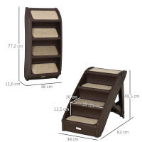 PawHut Escalera Plegable para Mascotas de 4 Peldaños Escalón para Perros Gatos Portátil con Alfombras Antideslizantes para Cama Sofá Carga 20 kg 62x38x49,5 cm - details 2