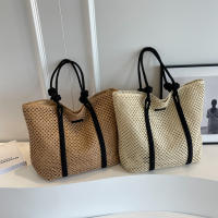 Bolso De Hombro Elegante Para Mujer En Paja Tejida Bolso De Playa De Verano Bolso De Compras Casual Con Manija Top Y Correa De Hombro Estilo Bohemio - details 11