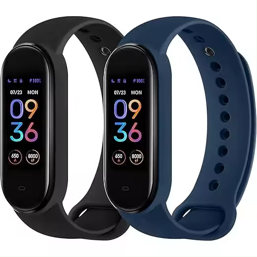 CorreasdeSmartwatches Correa Compatible con Xiaomi Mi Band 5/6, Pulseras de Repuesto de Silicona Elegante Clásica y Colorida para Amazfit Band 5. - 1