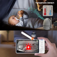 Monitor De Bebé Con Cámara De Vigilancia 720P 5 Pulgadas Pantalla Tamaño Video Intercomunicador De Dos Vías Visión Nocturna Automática Pánico Tilt Zoom - details 11