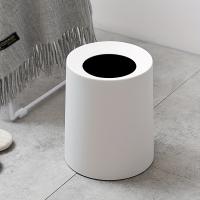 Recipiente De Basura Redondo De Plástico Ecológico Con Recubrimiento Desmontable Moderno Para Baño Dormitorio Y Oficina - details 1