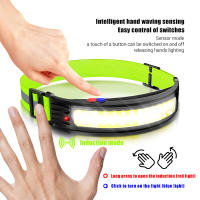 Linterna Frontal COB Sensor Batería Integrada LED Potente Recargable Por USB Impermeable Para Camping Pesca Senderismo - details 3