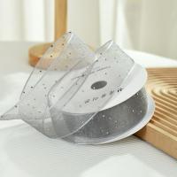 Cinta De Organza Con Puntos Plateados De 4CM Para Embalaje De Regalos Decoración De Boda Navidad Y Fiesta DIY - details 3