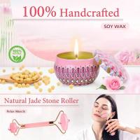 Cofre de regalo, set con taza de acero inoxidable con pajita, vela aromática, bola de sal de baño, rodillo de jade y calcetines - details 3