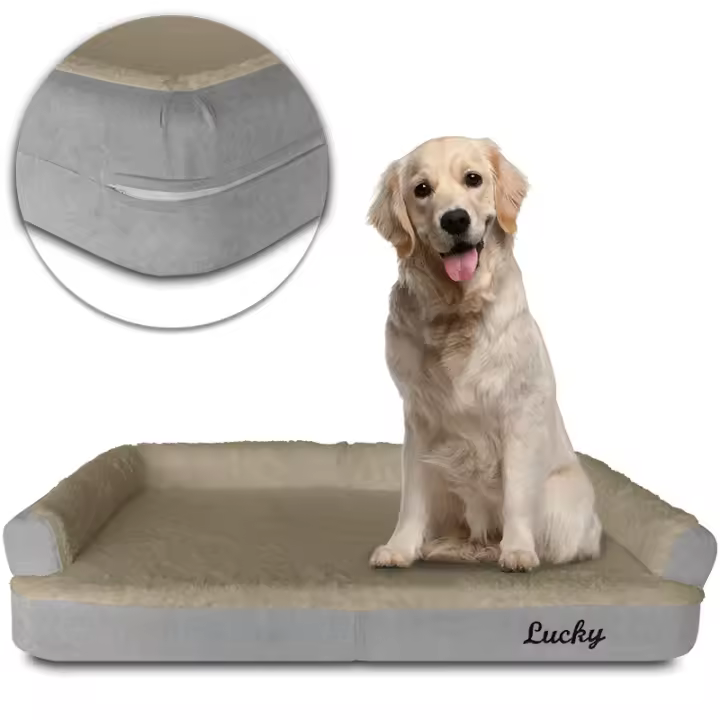 Cama ortopedica para Perro Deluxe - Con Borreguito - 7cm+3cm de Visco Ventadecolchones.com - 1