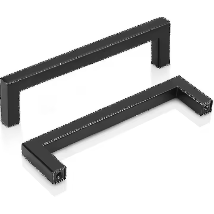 Paquete de 2 tiradores para puertas de cocina - Tiradores negros para gabinetes - 1