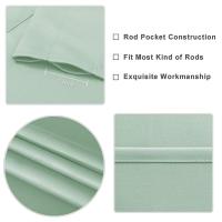 Cortinas De Bloqueo De Luz Para Dormitorio Cortinas Térmicas Aisladas Para Sala De Estar Oficina Color Sólido Cortinas Cortas Verde - details 3