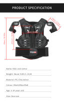 Chaqueta De Protección Para Motocicleta WOSAWE Para Niños Ajustable Esquí Snowboard Patinaje Skateboarding MTB Con Armadura De Protección Corporal - details 6