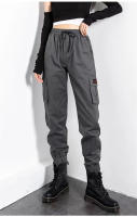 Pantalones De Cargo Negros Para Mujer High Waist Estilo Hip Hop Jogger Pantalones Punk Coreanos Capri De Calle Divertidos Talla Regular - details 2