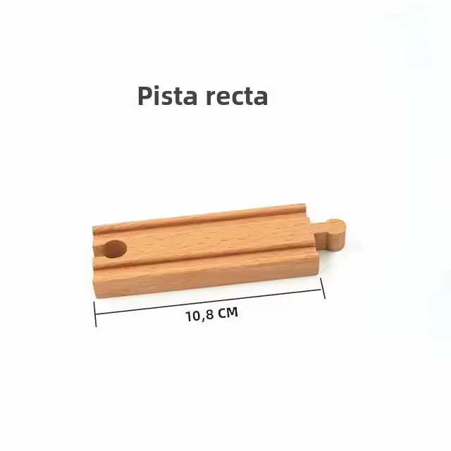 Pista De Tren De Madera DIY Puente Túnel De Urbanización Vía Férrea Pasarela Juguete De Coche Escena Combinada Pista De Tren De Madera Accesorios Abeja Giratoria - 1