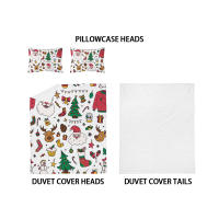 Juego De Cama Navideño 3 Piezas Con Estampado De Santa Claus (1 Funda De Edredón + 2 Fundas De Almohada) Set De Ropa De Cama Suave Y Cómoda - details 7