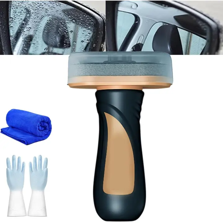 Pizarra para limpiar vidrios Louisx, pulir vidrios con ratón, revestimiento para parabrisas, pizarra universal para limpiar vidrios, apta para todo tipo de superficies de vidrio (1 unidad desengrasante) - 1