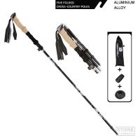 Palo De Camuflaje Ultraligero De Fibra De Carbono Plegable Para Senderismo Y Camping 5 Secciones Manija De Goma Y Madera - details 9
