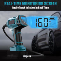 Bomba inflable inalámbrica con pantalla Digital, herramienta neumática eléctrica portátil para coche, batería Makita de 18V, sin batería - details 3