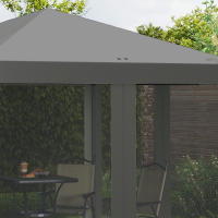 Gazebo plegable Gazebo Flash Gazebo 3x3m, Paredes laterales incl. Metal Y Canvas Oxford gris Claro y Negro Para Jardines y eventos - details 0