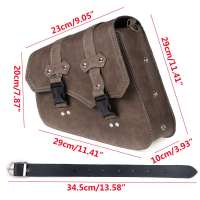 Bolsas De Silla Para Motocicleta Vintage Marrón Impermeables Almacenamiento De Equipaje Bolsa De Herramientas Para Cafe Racer Custom Chopper Bobber - details 4