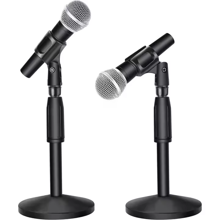 ROCKSTAR MUSIC - Soporte de Micrófono MRS03 para Escritorio: Ajustable, Estable y Versátil con Base Redonda Antideslizante y Pinza - 1