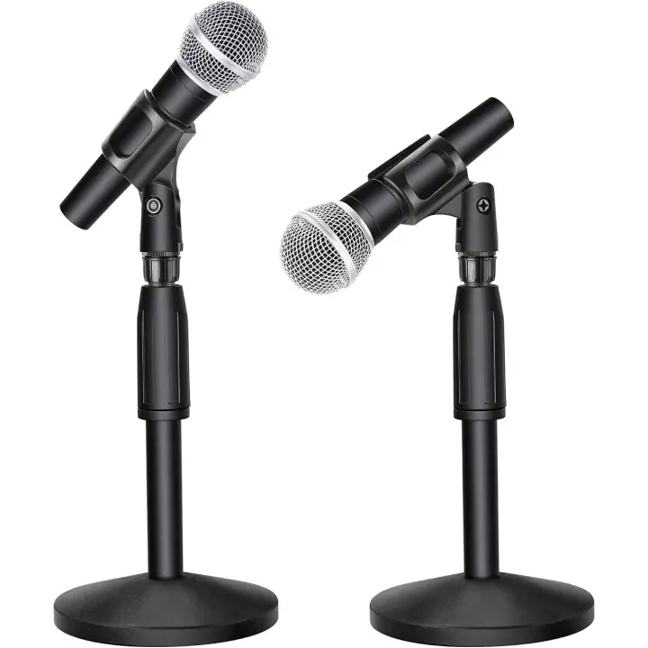 ROCKSTAR MUSIC - Soporte de Micrófono MRS03 para Escritorio: Ajustable, Estable y Versátil con Base Redonda Antideslizante y Pinza - 1