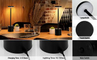 Lámpara De Mesa LED Con Sensor De Toque Luz Nocturna Recargable Sin Cable Para Decoración De Habitación Restaurante Hotel Bar - details 11