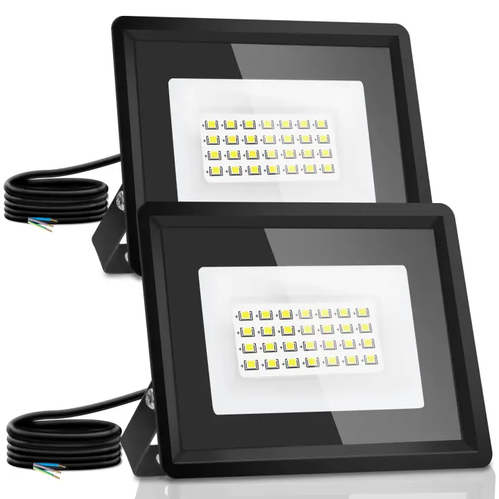Aigostar Foco Led Exterior 20w 1650 lúmen,Luz led Exterior Impermeable IP65,Proyector LED Exterior & Interior Blanco Natural 4000 K para Jardín,Patio,Garaje,Parque 2 piezas - 1