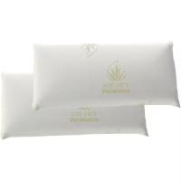 Almohada  viaje viscoelastica maxima transpiracion  2X Almohada de Viaje viscoelástica viajera 45x25 cm Tejido Aloe Vera Anti acaros, Lavable,  viscoelaticos (2X Blanco) - details 2