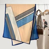 Bufanda De Geometría Vibrante Y Con Contraste - Suave Transpirable Impermeable Y De Protección Solar Viaje Amigable - Perfecto Para Primavera Y Verano Para Mujer - details 7