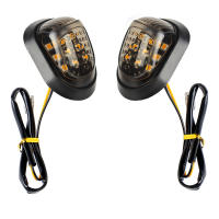 Par De Señales De Giro Para Motocicleta 12V Con 9 LEDs Luz Amarilla Indicadores De Señalización Con Interruptor Piranha - details 14