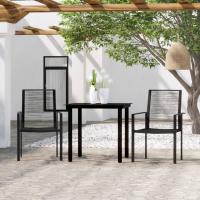 vidaXL Juego de comedor de jardín 3 piezas negro - details 0