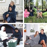 Sudadera de doble cara Fleece Wearable Manta con capucha de gran tamaño - details 8