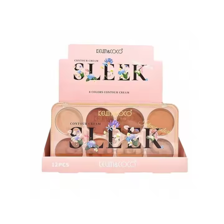 Kevin & Coco - Paleta de contorno en crema Kevin & Coco Sleek de 8 tonos naturales e iluminadores para todo tipo de piel | Textura cremosa y fácil de difuminar | Ideal para contorno, iluminación y corrección - 1