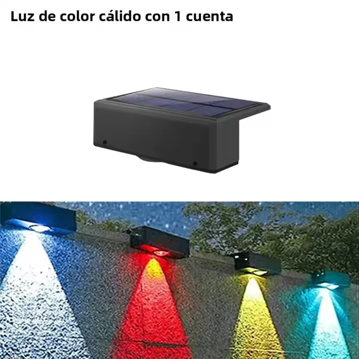 Lámpara De Pared Solar Exterior Impermeable Para Jardín O Valla Con Iluminación Fuerte Y Moderna Sin Bombillas Incluidas - 1