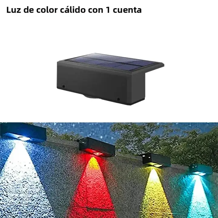 Lámpara De Pared Solar Exterior Impermeable Para Jardín O Valla Con Iluminación Fuerte Y Moderna Sin Bombillas Incluidas - 1