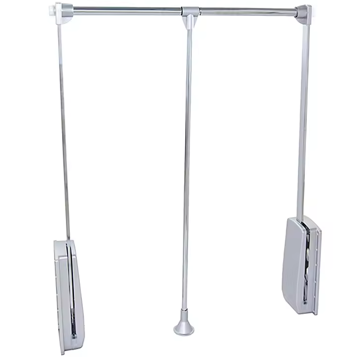 Miroytengo Colgador Abatible Hang para Armario en Color Cromado con Extensión 45-60 cm Acero y Plástico 60x85x45 cm - 1